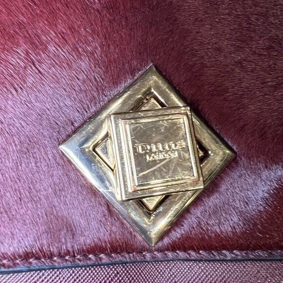 Dune Burgundy Pony Hide Shoulder Bag - Picture 4 of 8